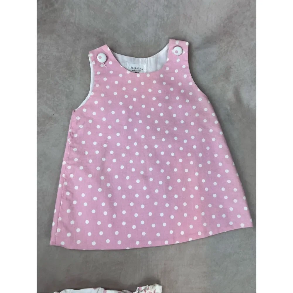 Vintage 90s Girls Pink Polkadot Outfit Set 12 Months